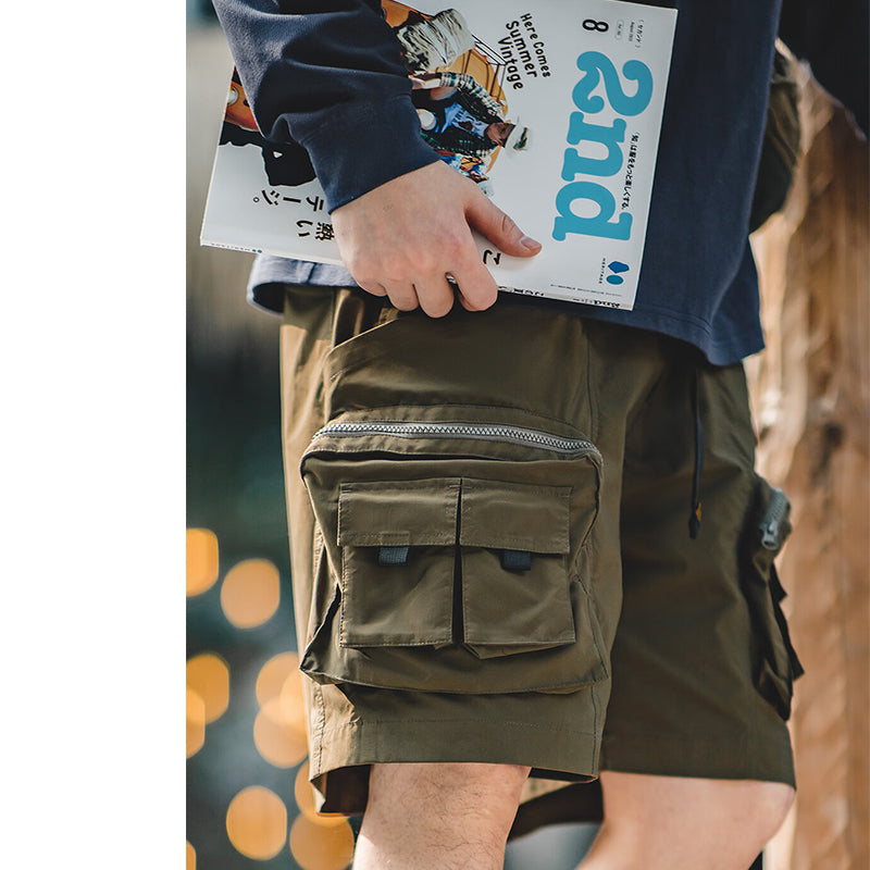 MULTI-POCKETS AMEKAJI FUNCTIONAL LOOSE SHORTS