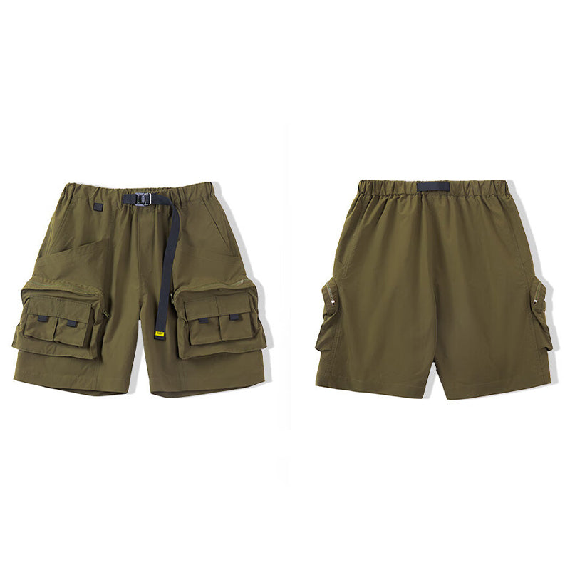 MULTI-POCKETS AMEKAJI FUNCTIONAL LOOSE SHORTS
