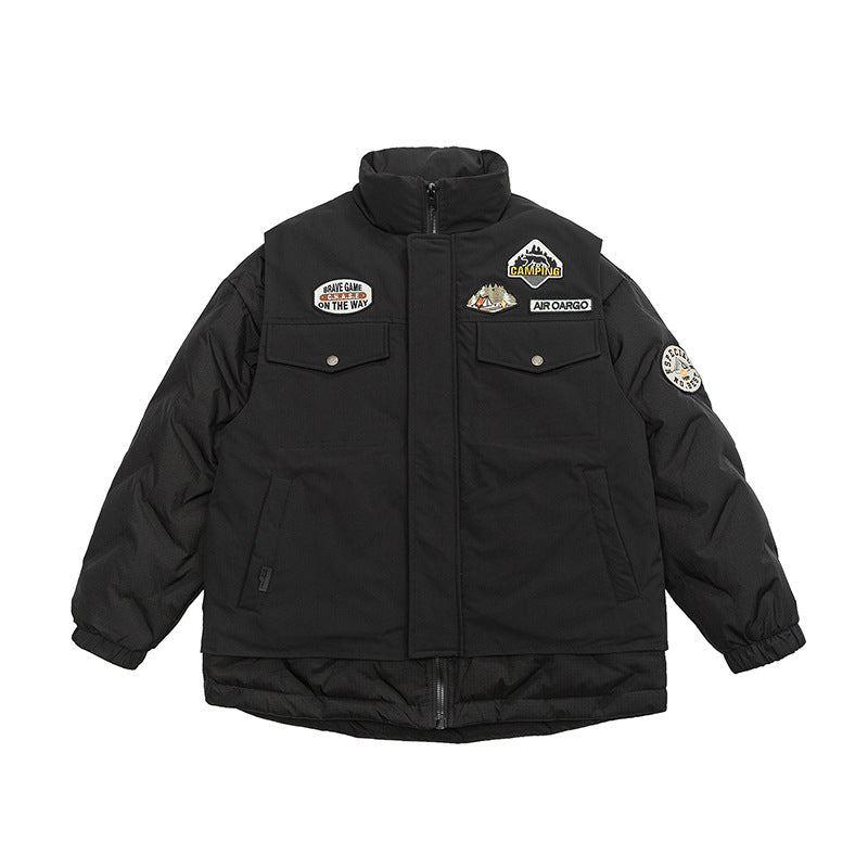 90% WHITE DUCK DOWN JACKET FAKE 2-PIECE VEST COAT SUPPER WARM