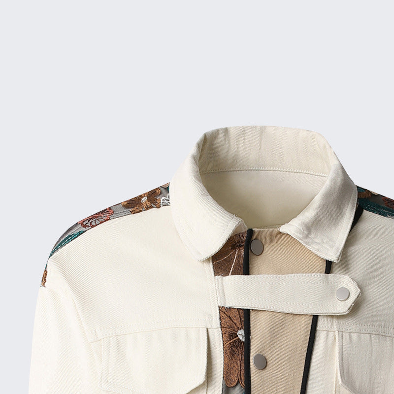 CANVAS & LACE FLORAL LAPEL JACKET