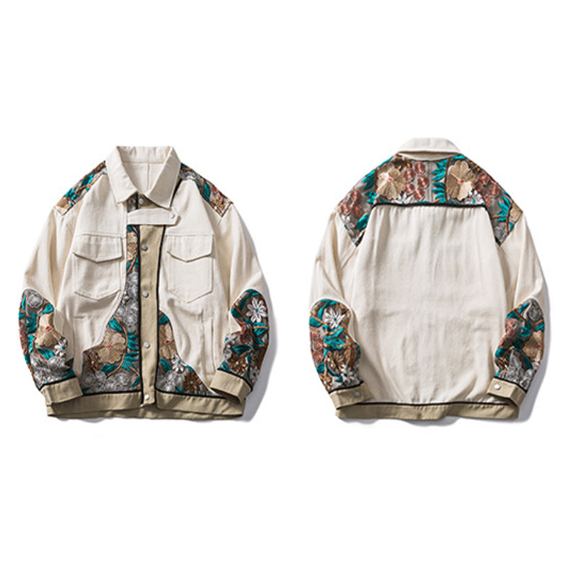 CANVAS & LACE FLORAL LAPEL JACKET