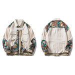 Load image into Gallery viewer, CANVAS &amp; LACE FLORAL LAPEL JACKET
