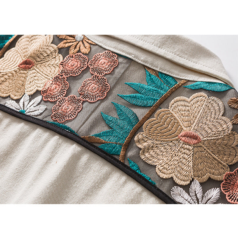 CANVAS & LACE FLORAL LAPEL JACKET