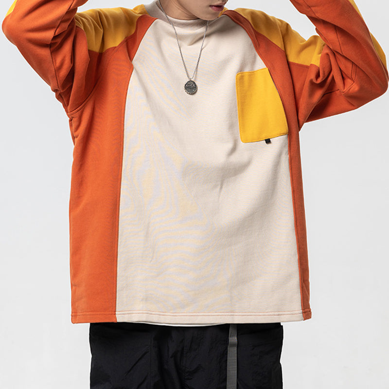CONTRAST COLOR SWEATSHIRT