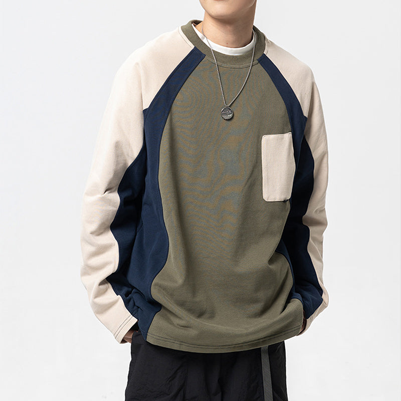 CONTRAST COLOR SWEATSHIRT
