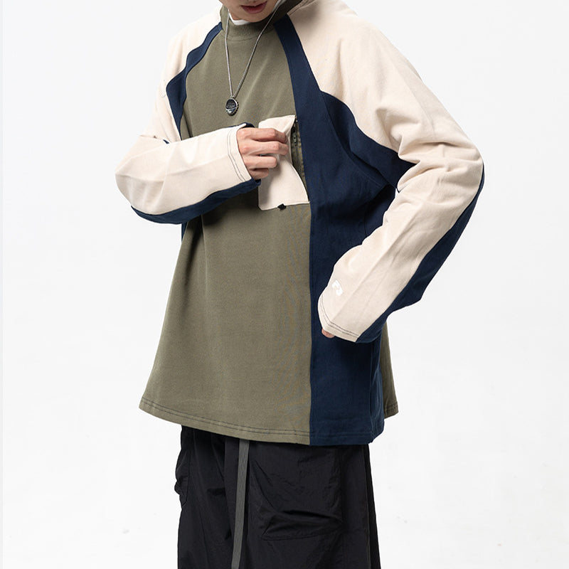 CONTRAST COLOR SWEATSHIRT