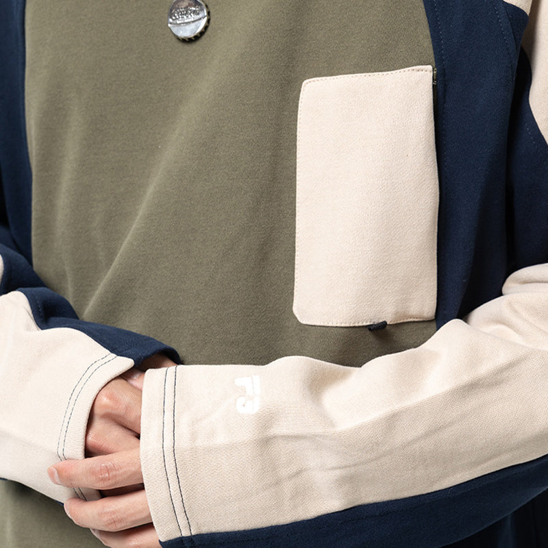 CONTRAST COLOR SWEATSHIRT