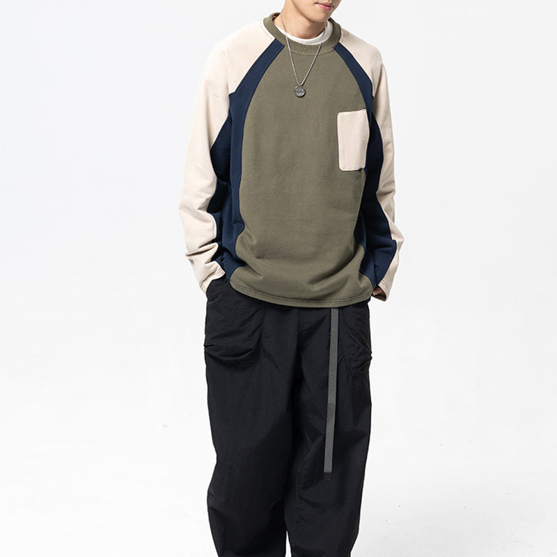 CONTRAST COLOR SWEATSHIRT
