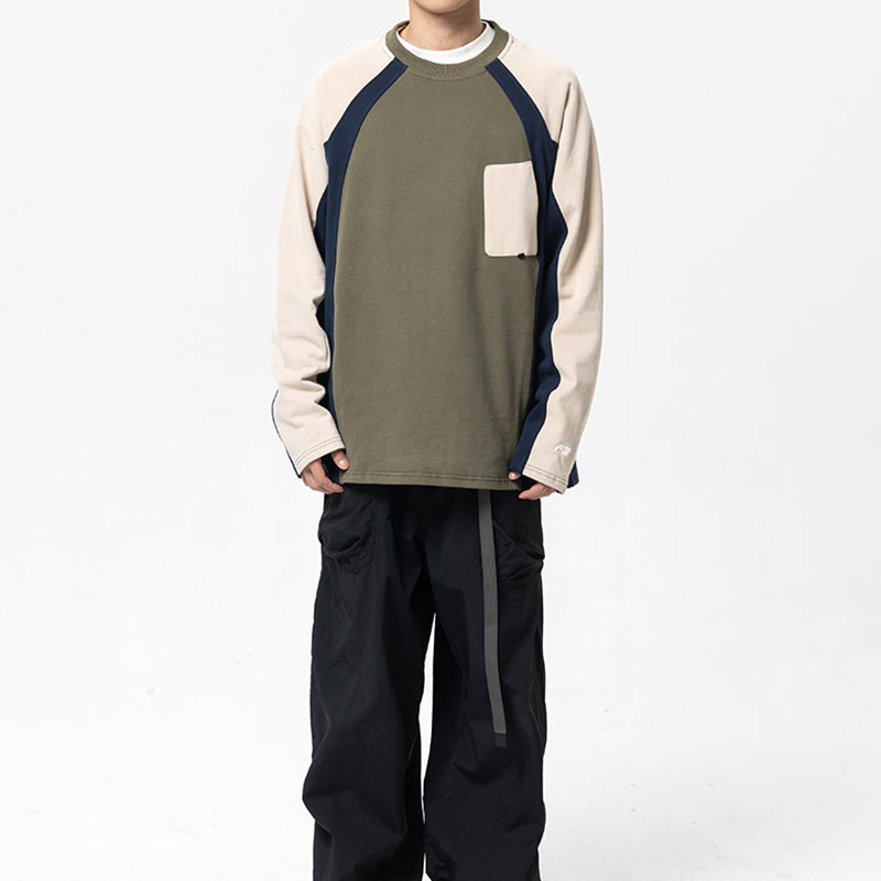 CONTRAST COLOR SWEATSHIRT