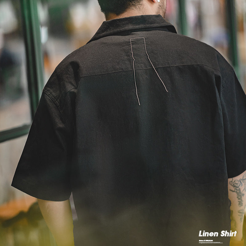 CUBAN COLLAR LINEN SHIRT