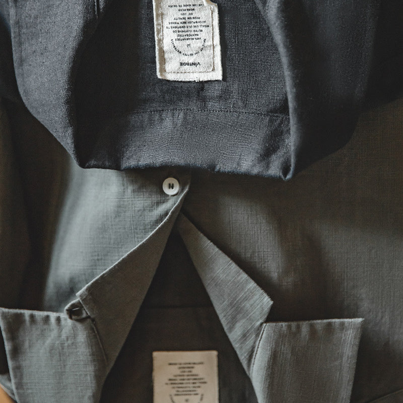 CUBAN COLLAR LINEN SHIRT