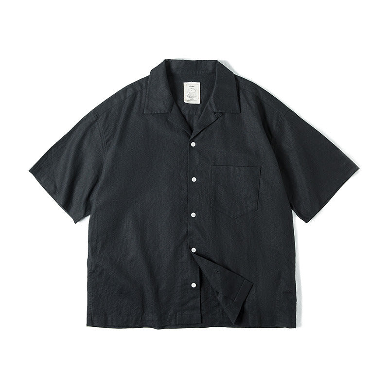 CUBAN COLLAR LINEN SHIRT