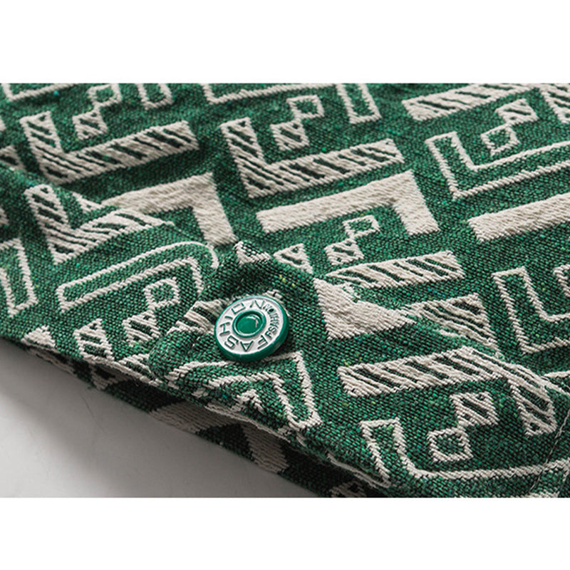 FF LOOSE LAPEL JACQUARD EMBROIDERY JACKET