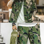 Load image into Gallery viewer, GEOMETRIC CAMOUFLAGE MILITARY MOUNTAIN CAMPING  SHORT-SLEEVE &amp; SHORTS SUIT
