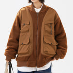 Load image into Gallery viewer, IMITATION SHERPA FAKE VEST PATCHWORK MULTI-POCKET COTTON COAT
