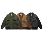 Load image into Gallery viewer, IMITATION SHERPA FAKE VEST PATCHWORK MULTI-POCKET COTTON COAT
