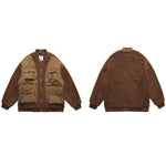 Load image into Gallery viewer, IMITATION SHERPA FAKE VEST PATCHWORK MULTI-POCKET COTTON COAT
