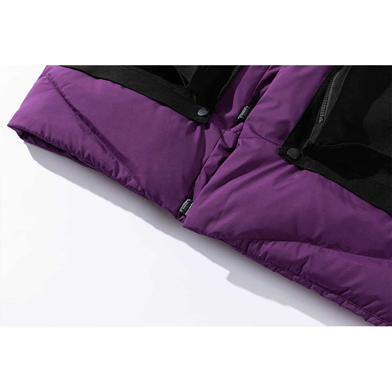 LOVELY PURPLE PUFFER VEST FAKE 2-PIECE