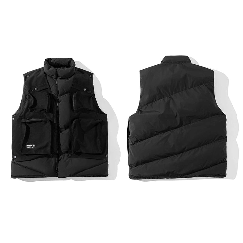 LOVELY PURPLE PUFFER VEST FAKE 2-PIECE