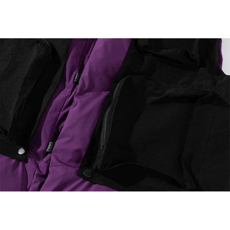 LOVELY PURPLE PUFFER VEST FAKE 2-PIECE