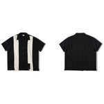 Load image into Gallery viewer, PANELED OVERSTRIPED CUBAN COLLAR SHIRT
