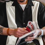 Load image into Gallery viewer, PANELED OVERSTRIPED CUBAN COLLAR SHIRT
