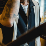 Load image into Gallery viewer, PANELED OVERSTRIPED CUBAN COLLAR SHIRT
