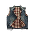 Load image into Gallery viewer, RETRO COWBOY BLUE DENIM VEST IN 2-SIDE WEAR
