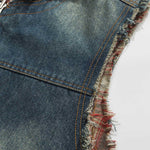 Load image into Gallery viewer, RETRO COWBOY BLUE DENIM VEST IN 2-SIDE WEAR
