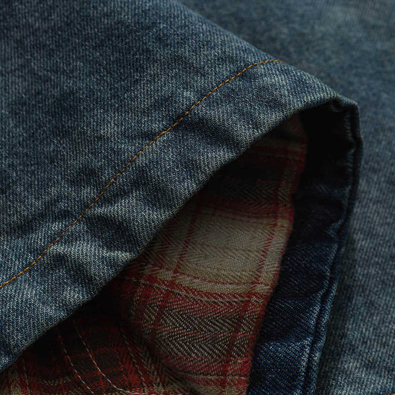 RETRO COWBOY BLUE DENIM VEST IN 2-SIDE WEAR