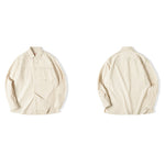 Load image into Gallery viewer, RETRO NATIVE WHITE COTTONSEED PARTICLES LAPEL LONG-SLEEVED SHIRT
