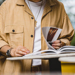 Load image into Gallery viewer, RETRO STRIPED CUBAN COLLAR SHIRT
