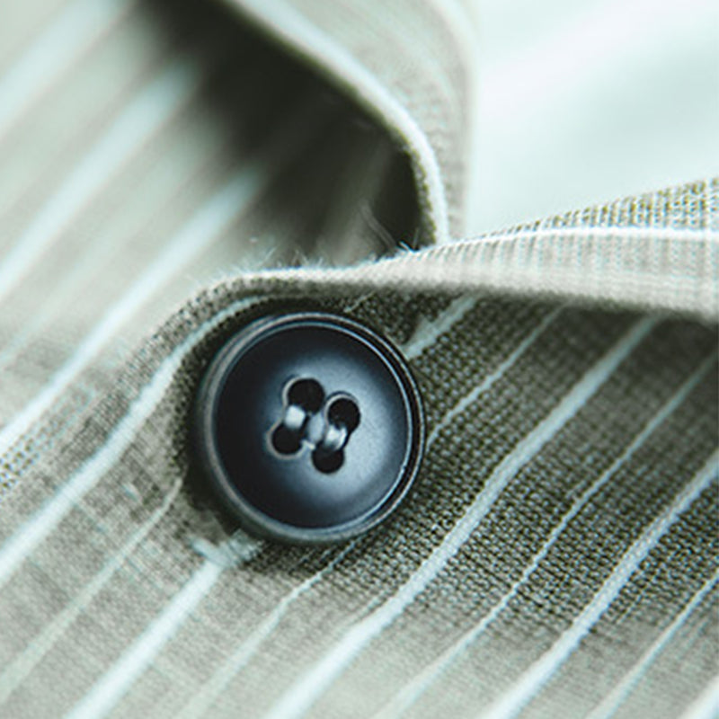 RETRO STRIPED CUBAN COLLAR SHIRT