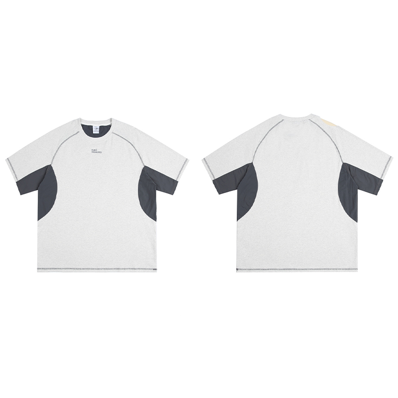 SPLICED HALF-SLEEVED TEE 100% COTTON