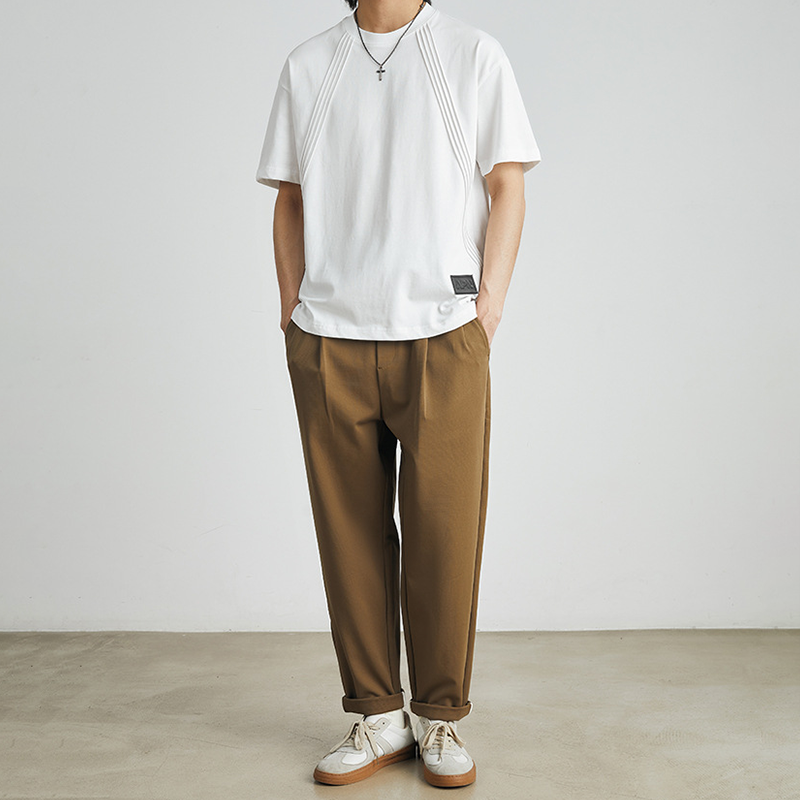 STRIPED CROPPED RETRO COTTON BLACK & WHITE TEE