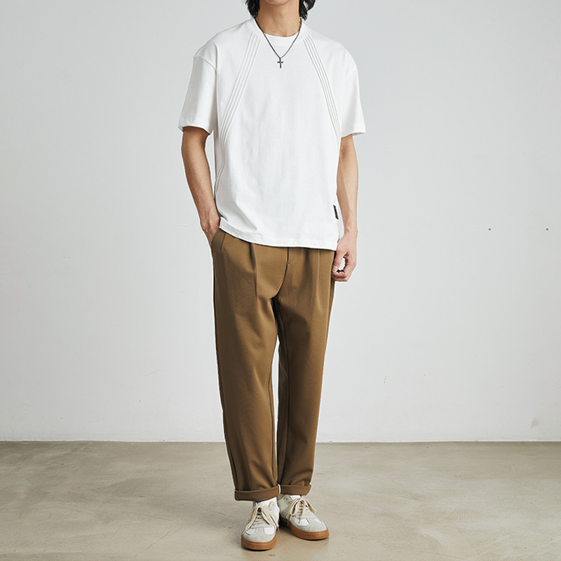 STRIPED CROPPED RETRO COTTON BLACK & WHITE TEE