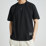 Load image into Gallery viewer, STRIPED CROPPED RETRO COTTON BLACK &amp; WHITE TEE
