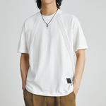 Load image into Gallery viewer, STRIPED CROPPED RETRO COTTON BLACK &amp; WHITE TEE
