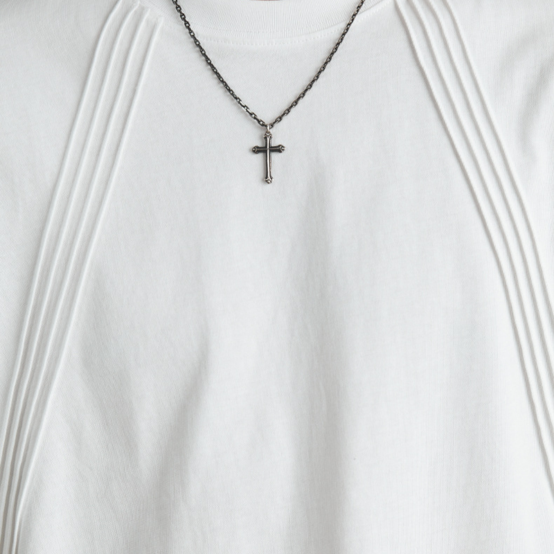 STRIPED CROPPED RETRO COTTON BLACK & WHITE TEE