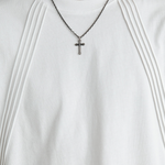 Load image into Gallery viewer, STRIPED CROPPED RETRO COTTON BLACK &amp; WHITE TEE
