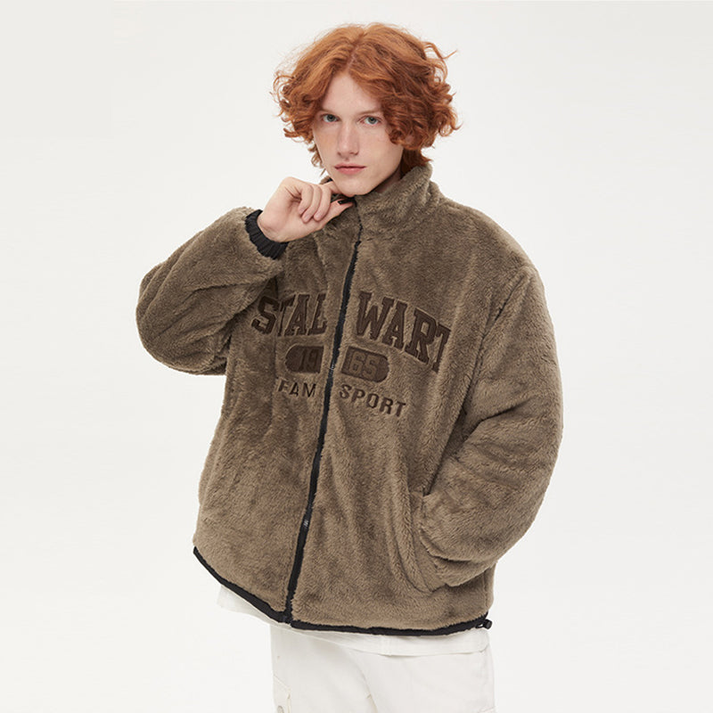 THICKENED FLEECE-LINED REVERSIBLE WEAR CASUAL COAT