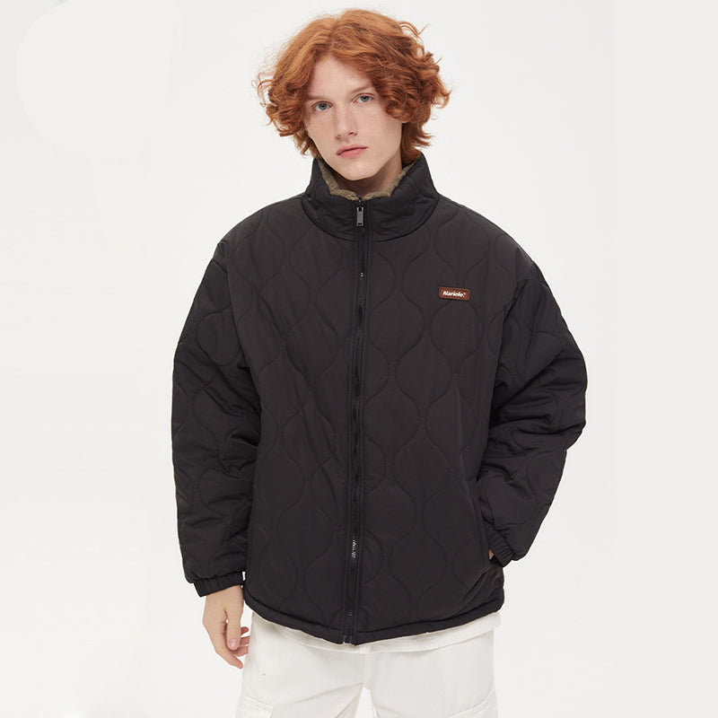 THICKENED FLEECE-LINED REVERSIBLE WEAR CASUAL COAT