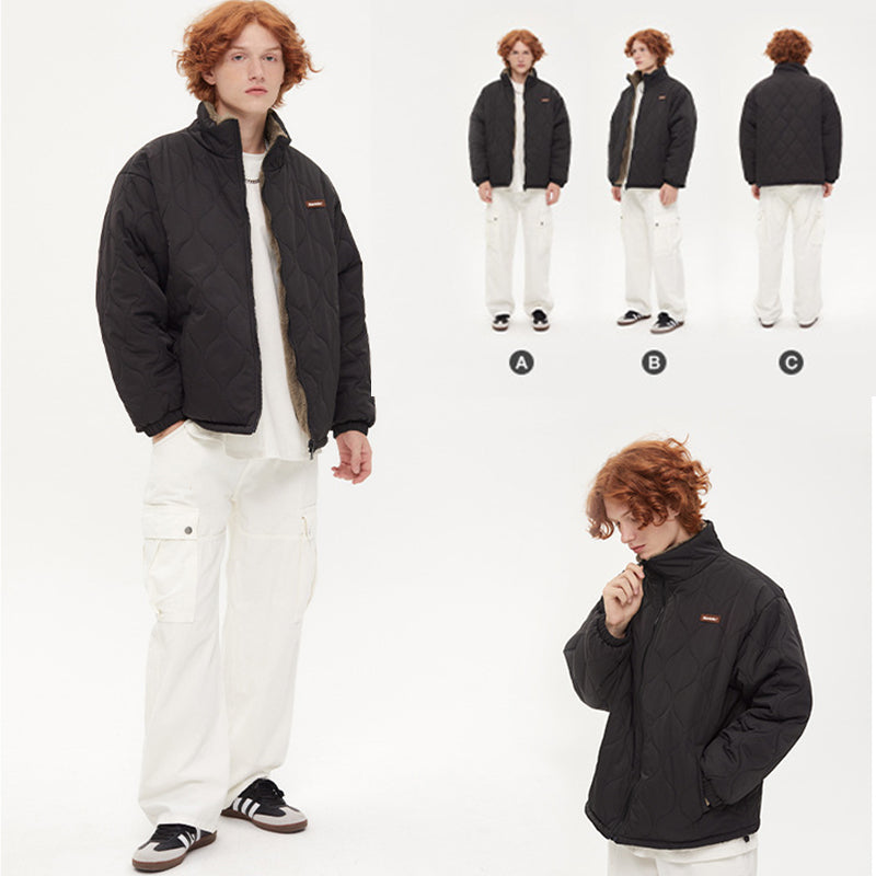 THICKENED FLEECE-LINED REVERSIBLE WEAR CASUAL COAT