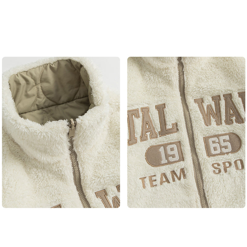 THICKENED FLEECE-LINED REVERSIBLE WEAR CASUAL COAT