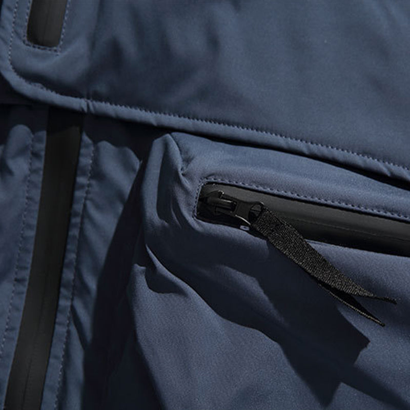 V-NECK TAPE TIGHTENING & ZIPPER PUFFER VEST