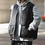 Load image into Gallery viewer, V-NECK TAPE TIGHTENING &amp; ZIPPER PUFFER VEST
