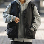 Load image into Gallery viewer, V-NECK TAPE TIGHTENING &amp; ZIPPER PUFFER VEST
