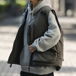 Load image into Gallery viewer, V-NECK TAPE TIGHTENING &amp; ZIPPER PUFFER VEST
