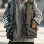 Load image into Gallery viewer, V-NECK TAPE TIGHTENING &amp; ZIPPER PUFFER VEST
