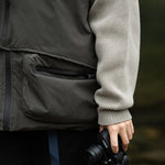 Load image into Gallery viewer, V-NECK TAPE TIGHTENING &amp; ZIPPER PUFFER VEST
